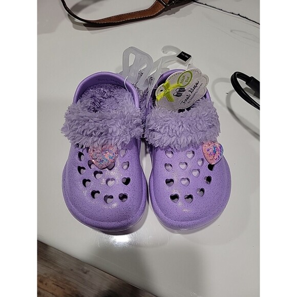 First Steps By Stepping Stones Purple Fur Lined Slip On Clogs ~ Size 6~ NWT - Picture 2 of 8